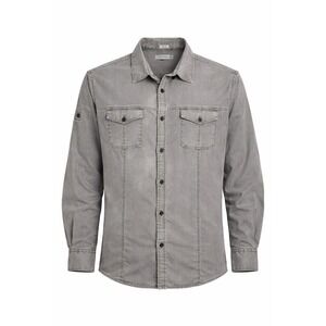 Calvin Klein Men XXL Gray Cotton Button Down Shirt Long Sleeve Utility